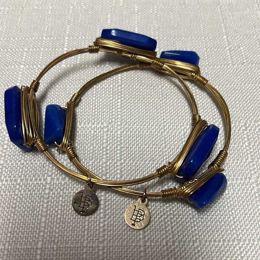 Bourbon and Bowties Blue and Gold bracelets